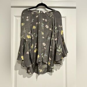 Grey floral LC Lauren Conrad blouse